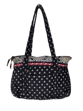 Vintage 2002 Vera Bradley Retired Classic Black Shoulder Tote Bag